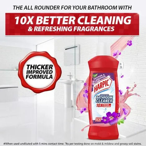 Harpic Floral Bathroom Cleaner Liquid | Removes Bathroom Stains