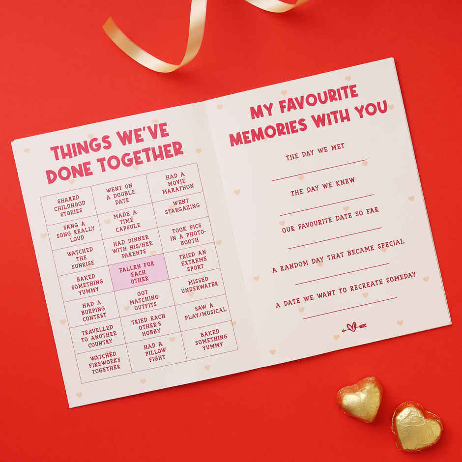 Valentine Couples Activity Book | Write Your Memories, Dreams & Milestones Together | Oye Happy