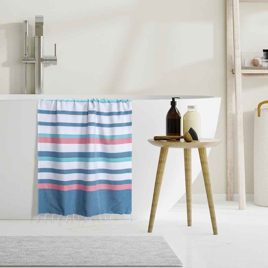 Furnofy 220 Gsm 100% Cotton Fouta Bath Towel (30x60 Inches), Multicolor