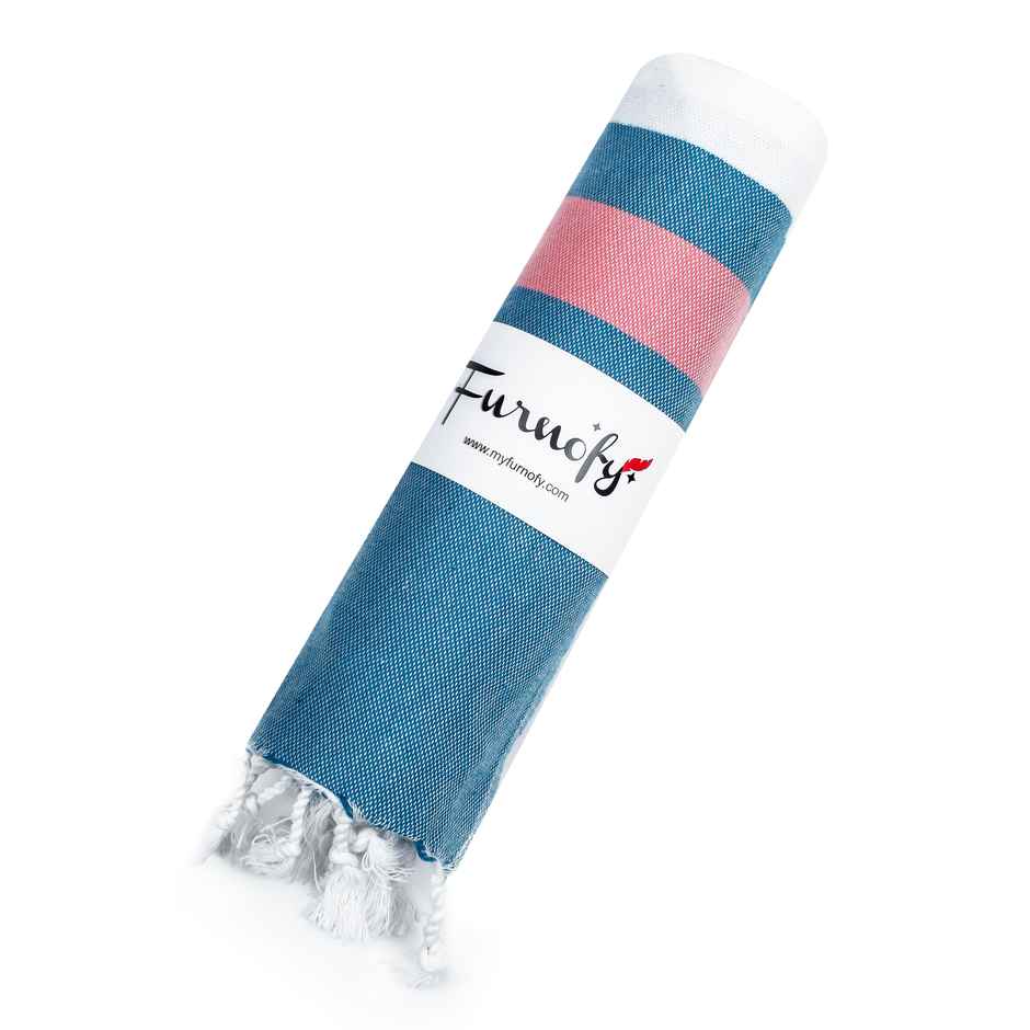Furnofy 220 Gsm 100% Cotton Fouta Bath Towel (30x60 Inches), Multicolor