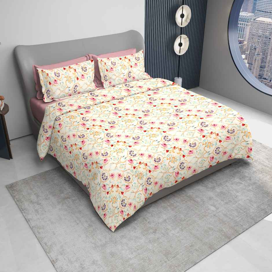 Dream Living Printed Double Super Soft Unique | Bedsheet 125 GSM w/ 2 Pillow Covers 220x250 cm | 2