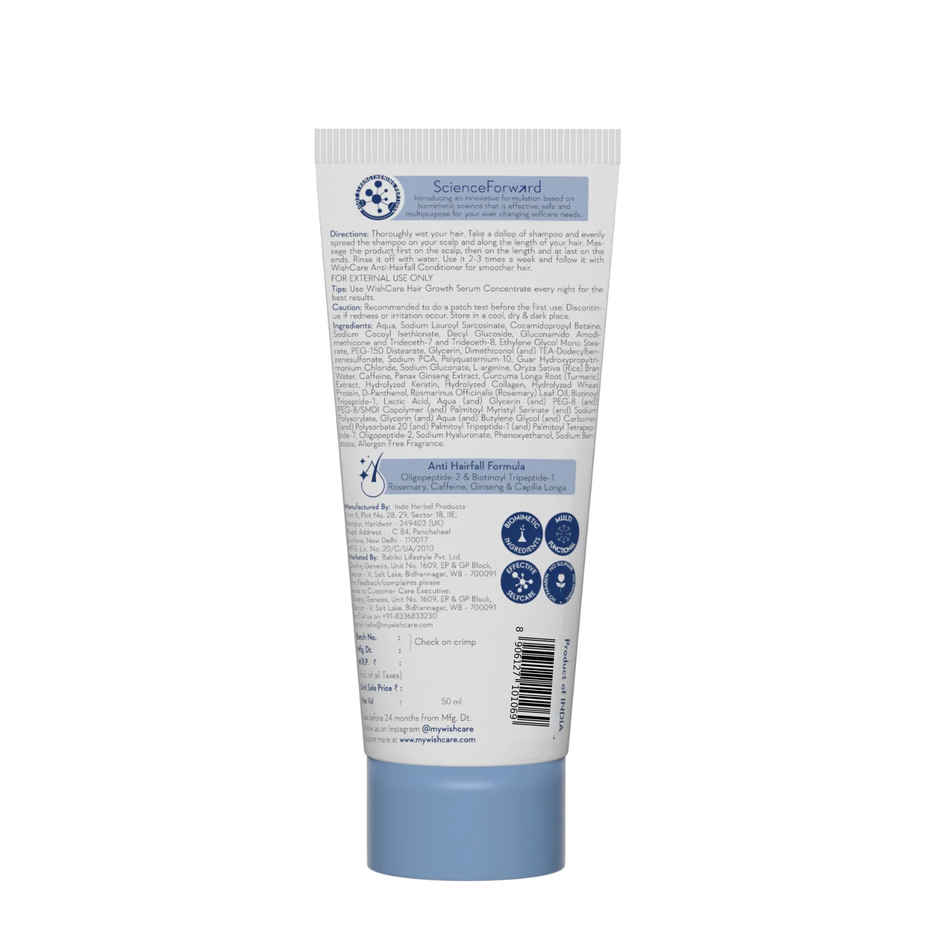 WishCare Multi Peptide Anti Hairfall Shampoo - Rice Water, Rosemary, Capilia Longa, HA & Caffeine
