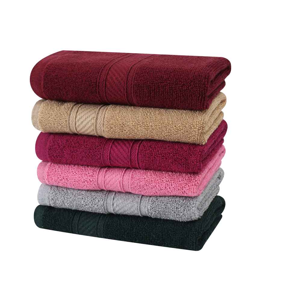 Furnofy 450 Gsm Hand Towels Set Of 6 Soft, Absorbent & Quick Dry Towel - (40x60 Cm, Multicolor)