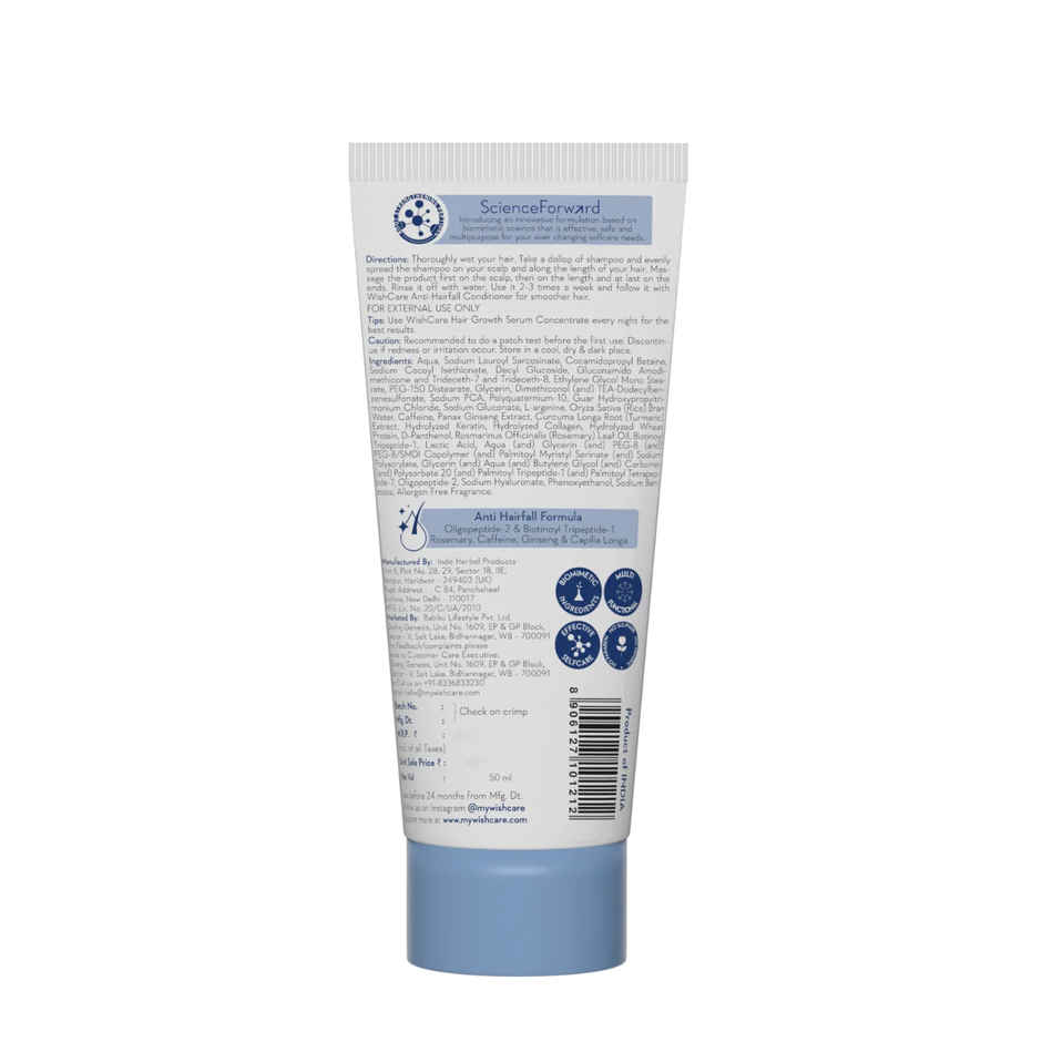 WishCare Multi Peptide Anti Hairfall Shampoo | Rice Water, Rosemary, Capilia Longa, HA & Caffeine