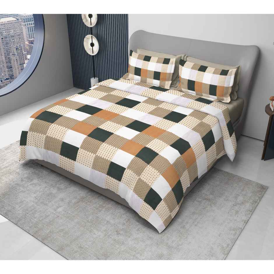 Dream Living Premium Cotton Rich Utsav | Double Bedsheet 135 GSM w/ 2 Pillow Covers 220x250 cm | 3