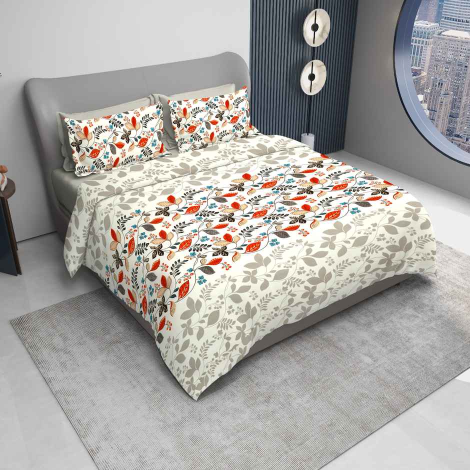 Dream Living Printed Double Super Soft Unique | Bedsheet 125 GSM w/ 2 Pillow Covers 2.20 x 2.50 m | 4
