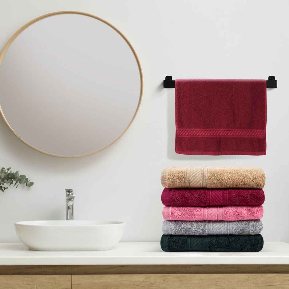 Furnofy 450 Gsm Hand Towels Set Of 6 Soft, Absorbent & Quick Dry Towel - (40x60 Cm, Multicolor)