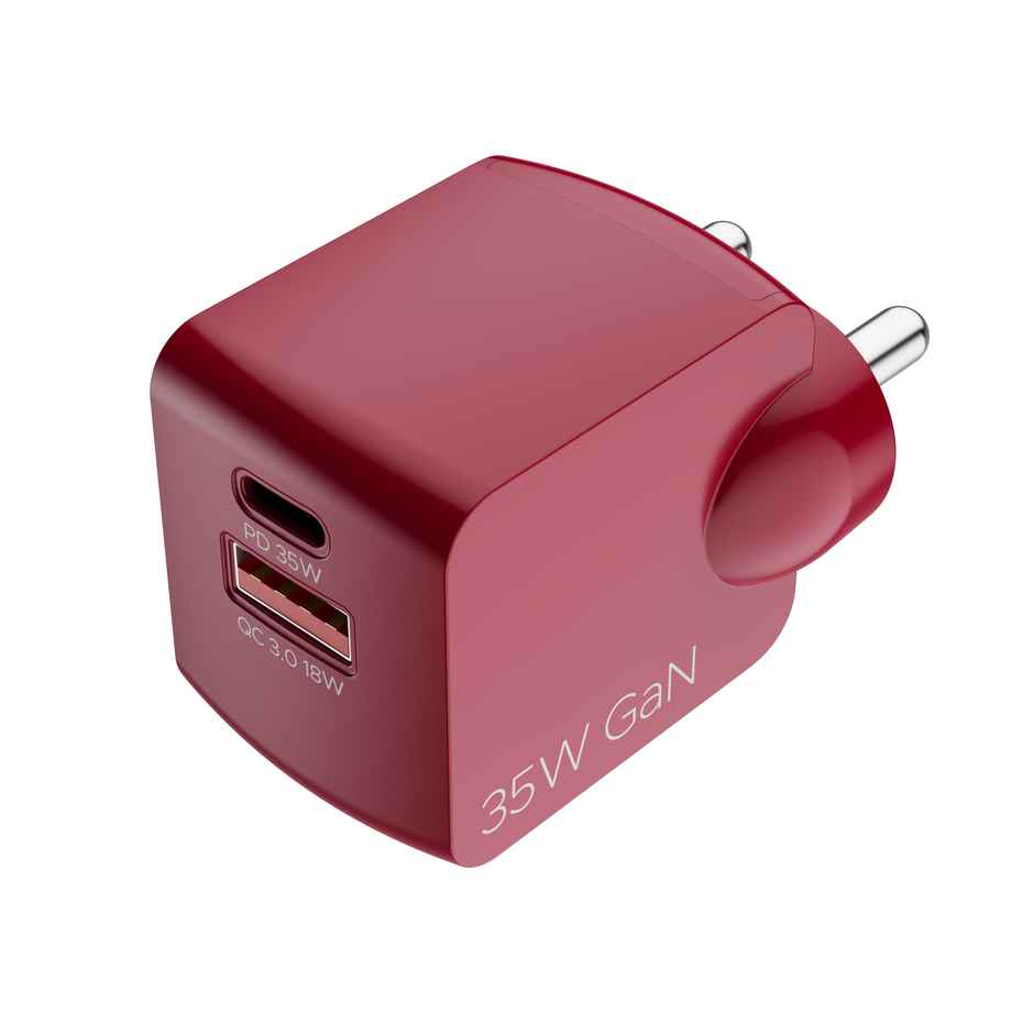 boAt 35W GaN Wall Charger w/GaN Chip Tech, Fast Charging w/PD,PPS & QC 3.0 (Monarch Red)