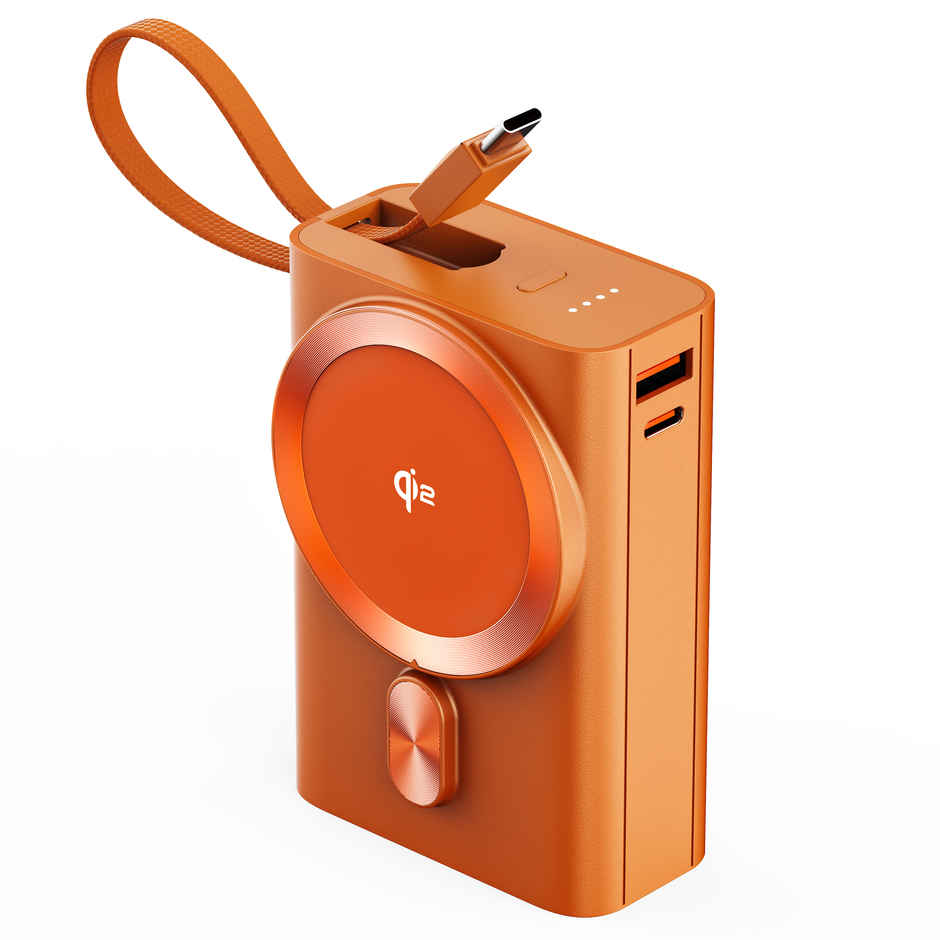 Ambrane 25W Qi2.2 Magsafe Wireless 20000mAh Powerbank | 35W Fast Wired Charging | Orbit | Orange