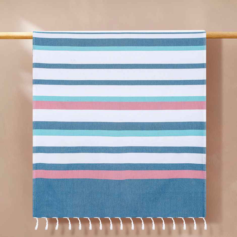 Furnofy 220 Gsm 100% Cotton Fouta Bath Towel (30x60 Inches), Multicolor