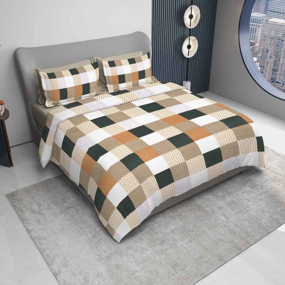 Dream Living Premium Cotton Rich Utsav | Double Bedsheet 135 GSM w/ 2 Pillow Covers 220x250 cm | 3