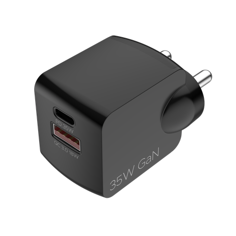 boAt 35W GaN Wall Charger w/GaN Chip Tech, Fast Charging w/PD,PPS & QC 3.0 (Sleek Black)