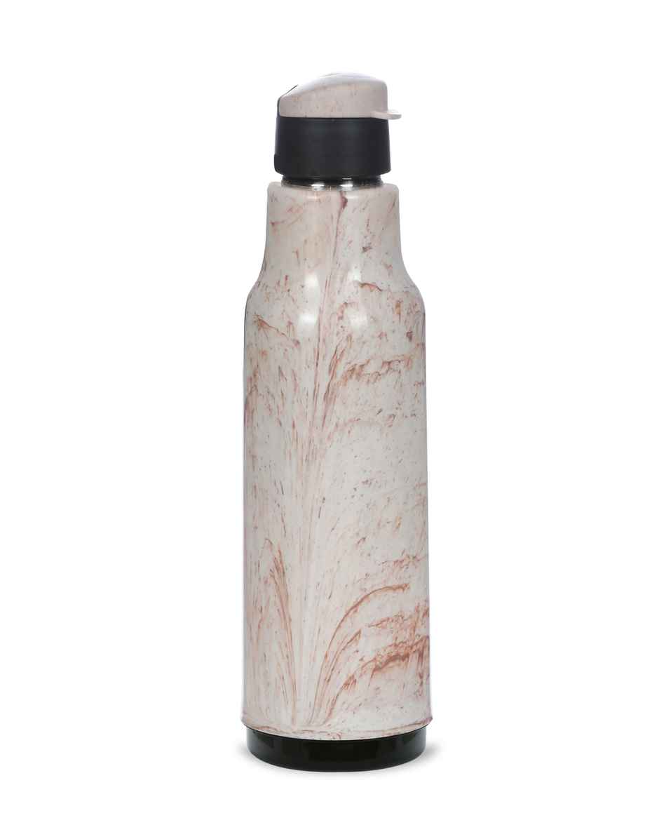 Varmora SS Sofia 600- Insulated Inner Steel Water Bottle Brown Plastic Hot & Cold 600 ml