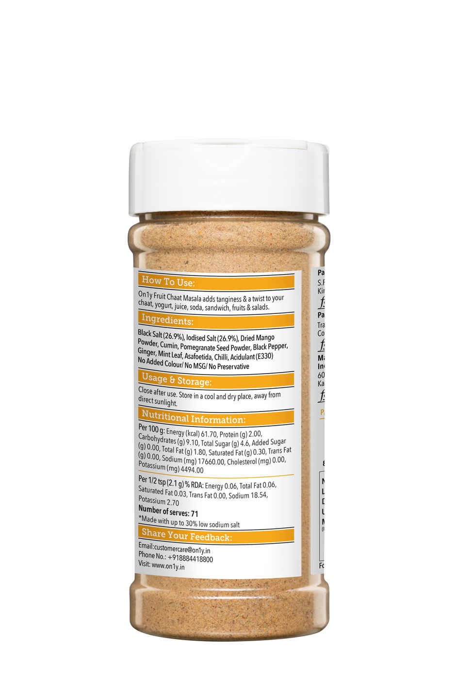 On1y Low Sodium Fruit chaat Masala