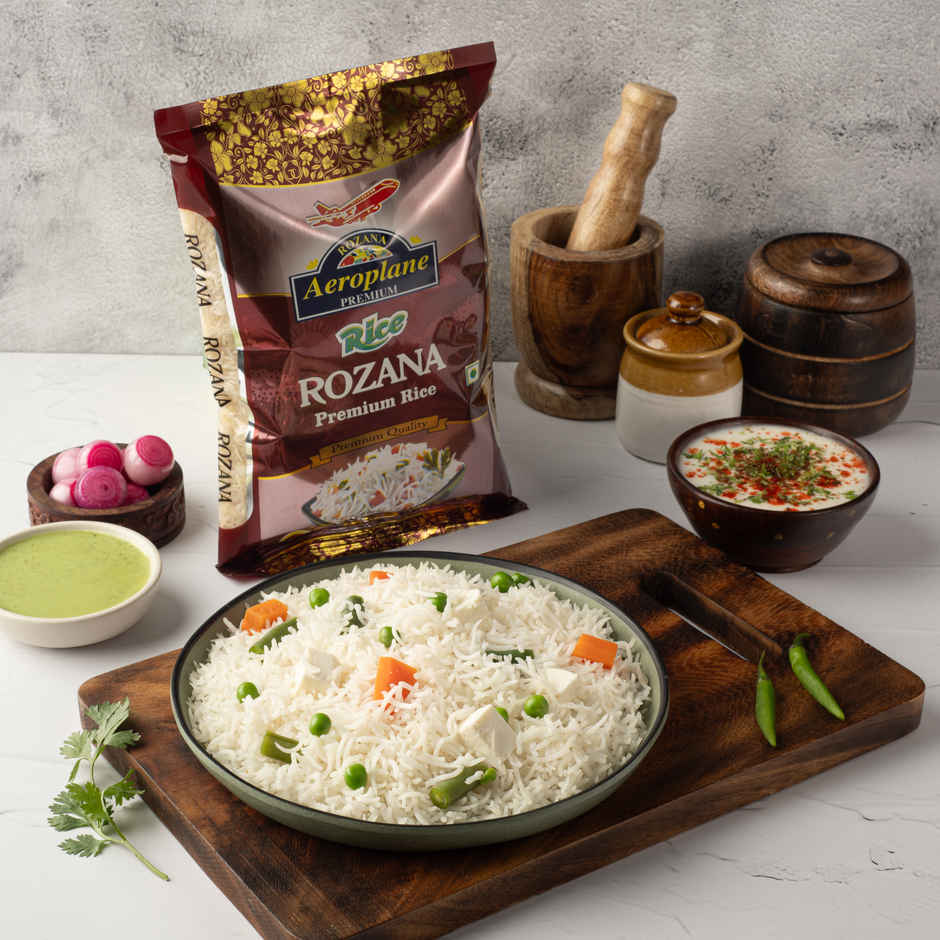 Aeroplane Family Choice Rozana Basmati Rice Medium Grain Best for Daily Meals