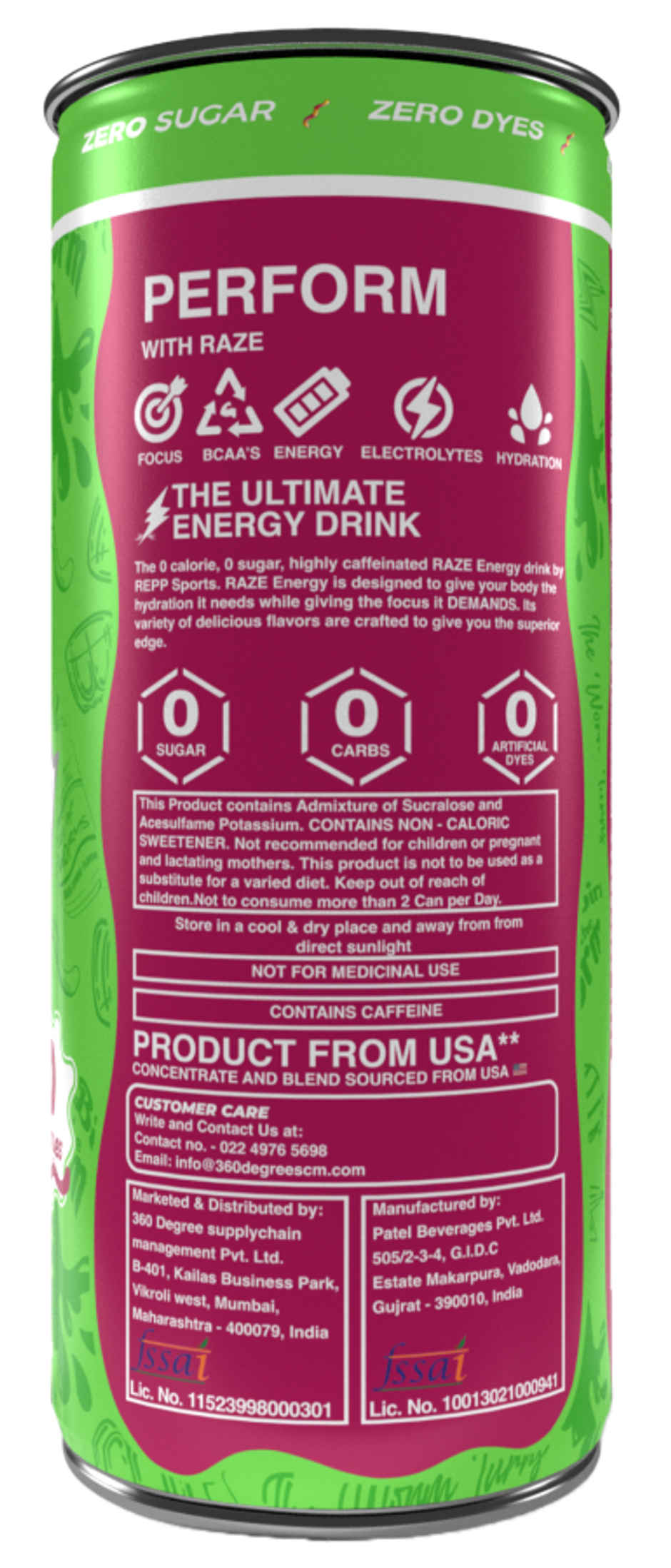 Raze Sour Gummy Worms Energy Drink