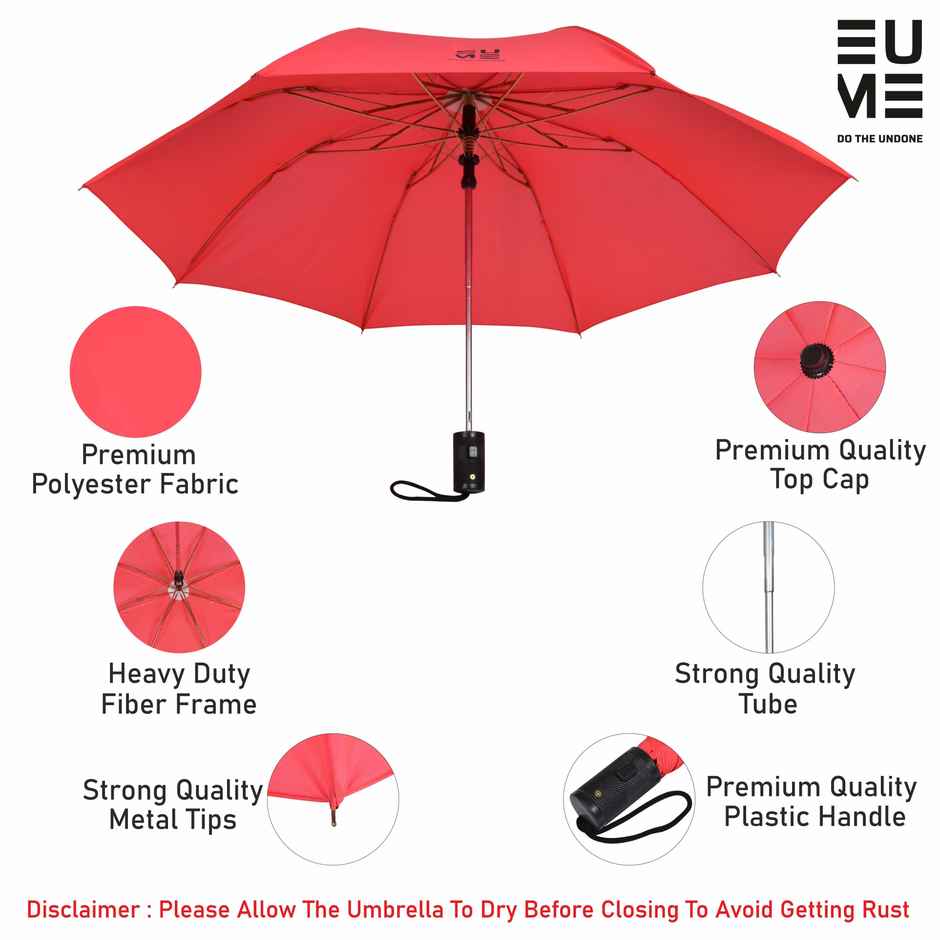 Eume Leatrix 21 Inch 2 Fold Auto-Open Umbrella | Red
