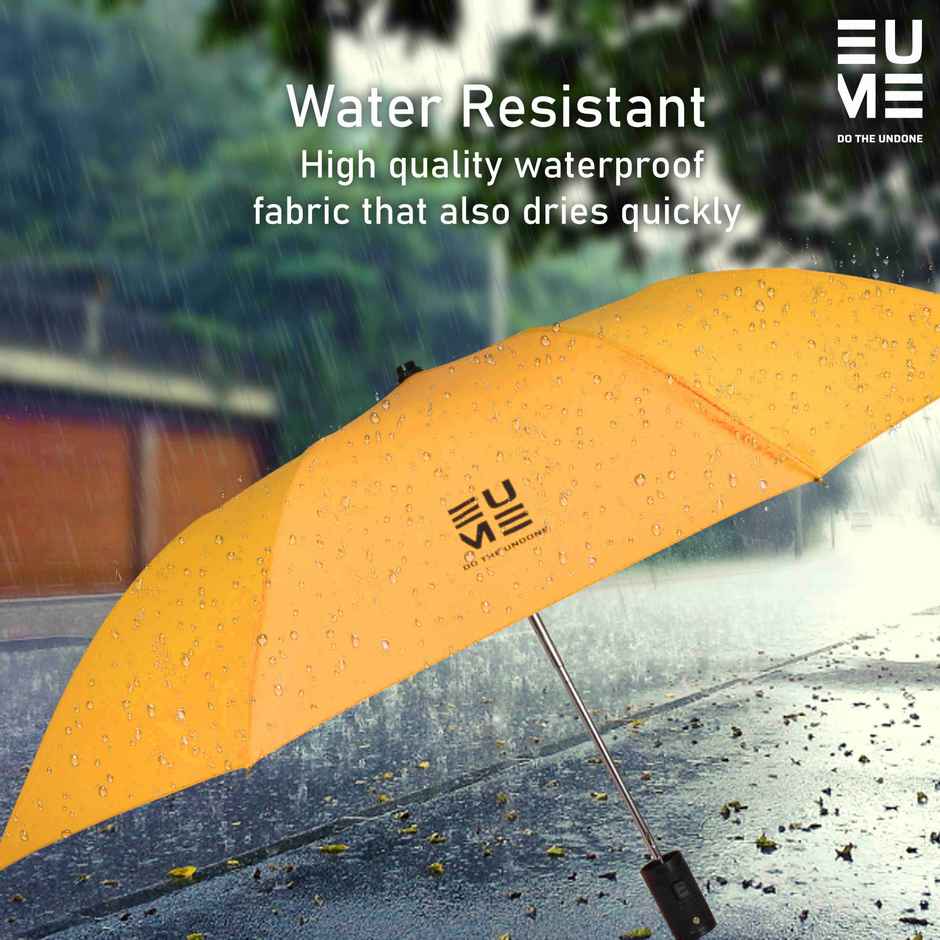 EUME Leatrix Auto-Open Lemon Umbrella | Golden Yellow | 21 Inch | 2 Fold