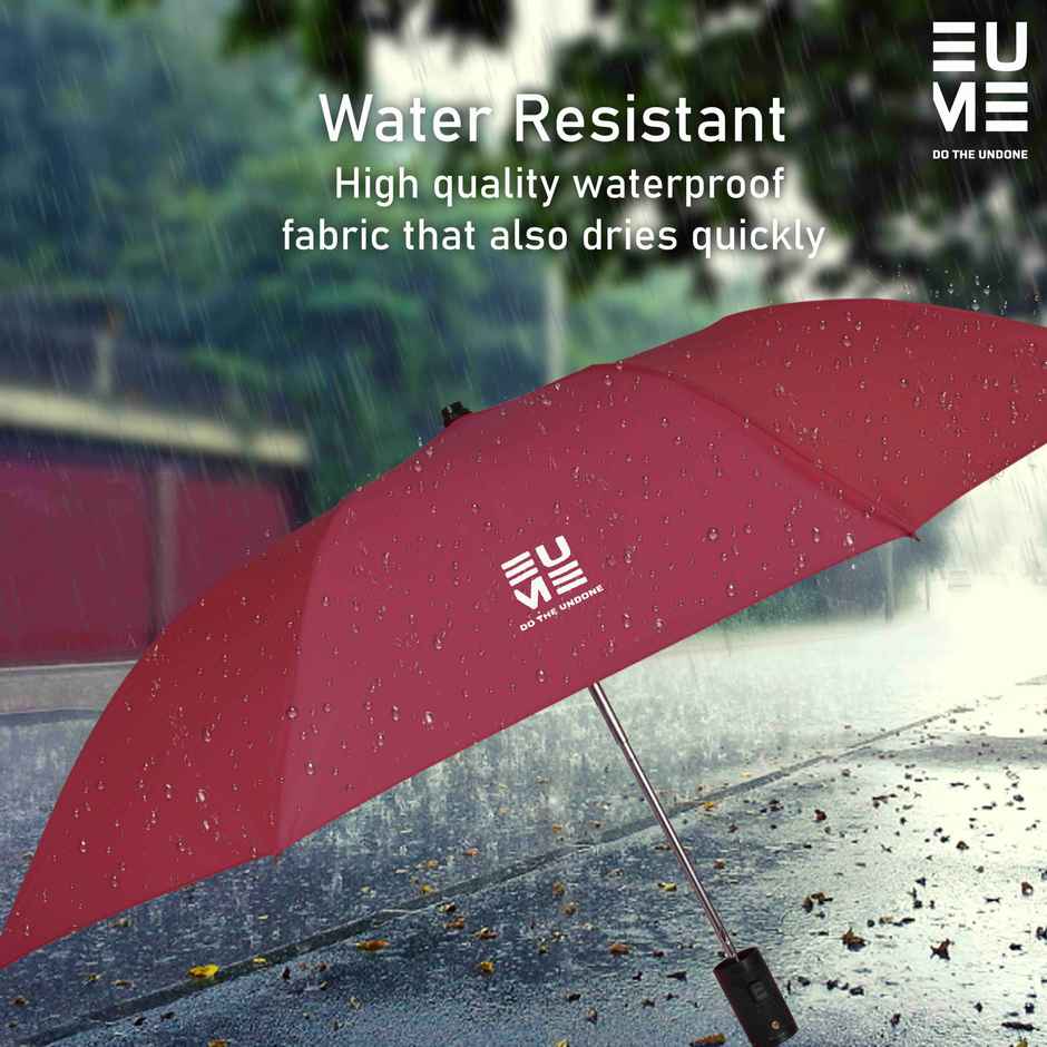 EUME Leatrix Auto-Open Lemon Umbrella | Maroon | 21 Inch | 2 Fold