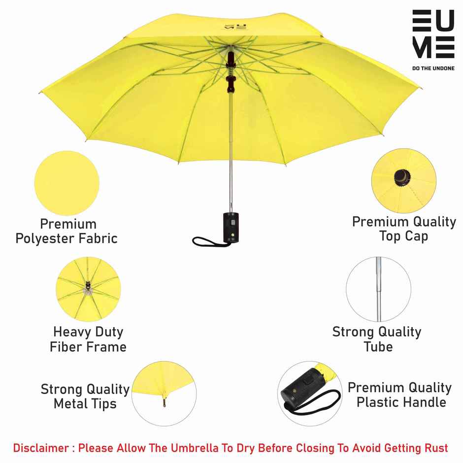 EUME Leatrix Auto-Open Lemon Umbrella | Yellow | 21 Inch | 2 Fold