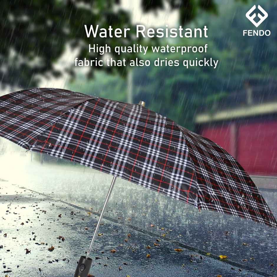 Fendo 21 inch 2 Fold Auto Open Umbrella | Checks