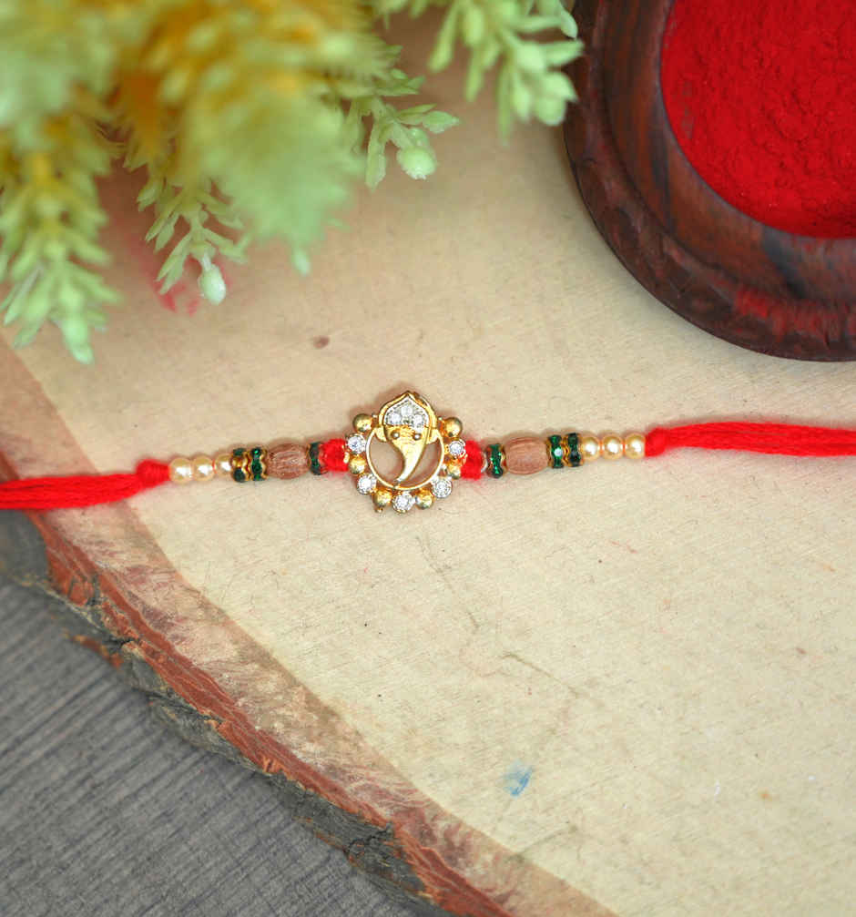 Aurum Ganpati Rakhi - Multiple Beads