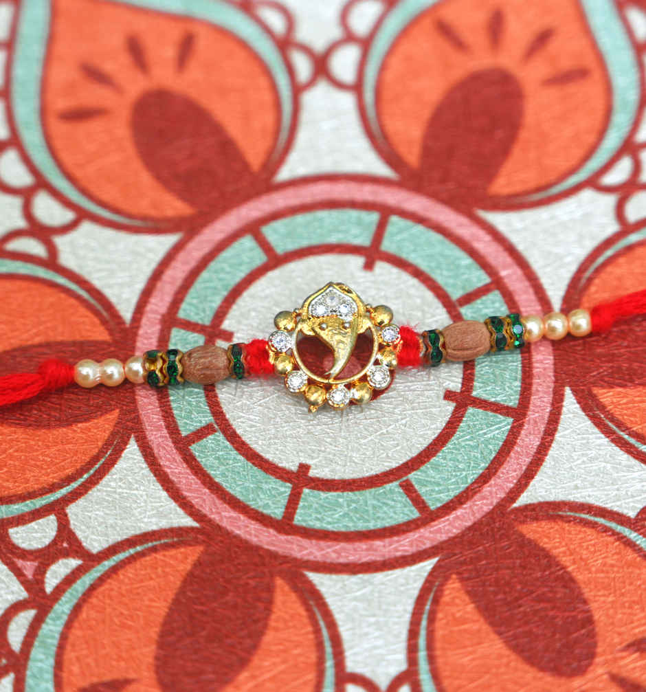 Aurum Ganpati Rakhi - Multiple Beads