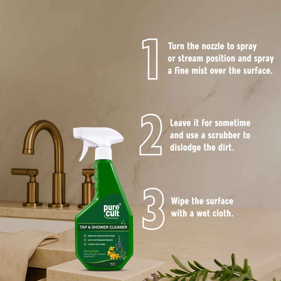 Pure Cult Ylang Ylang & Lavender Essential Oil Tap & Shower Cleaner