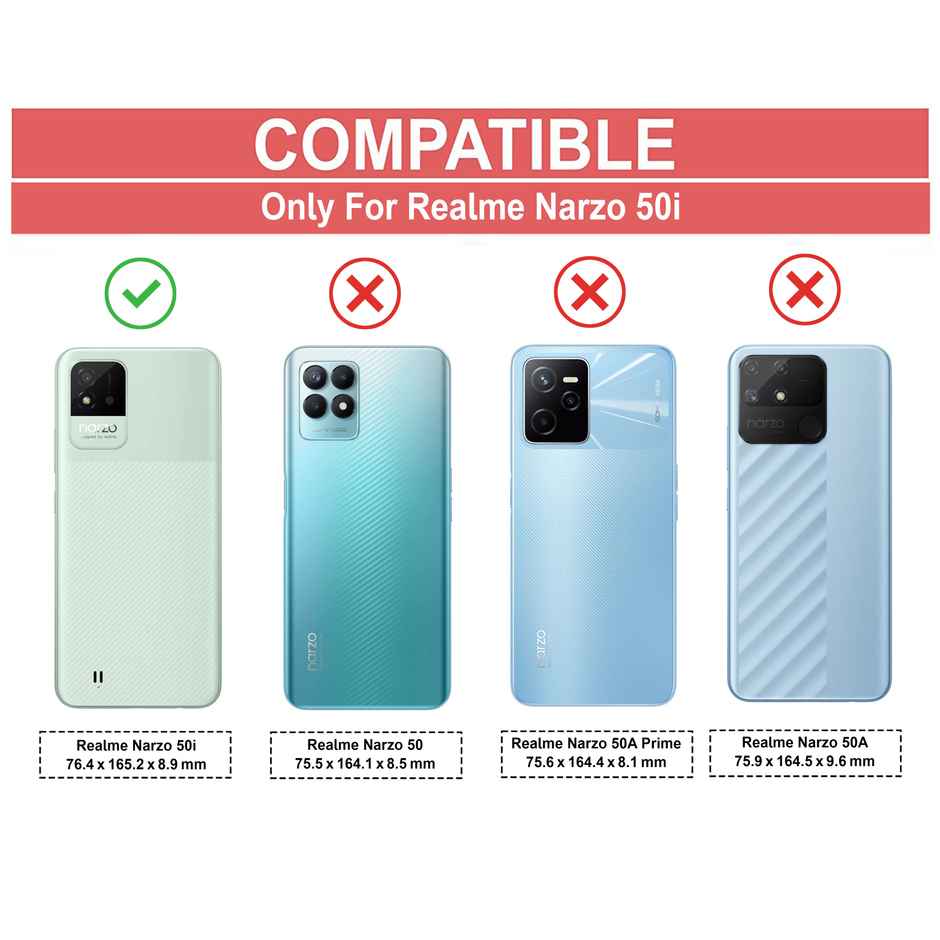 Zapcase Back Cover for Realme Narzo 50i | Matte-Black