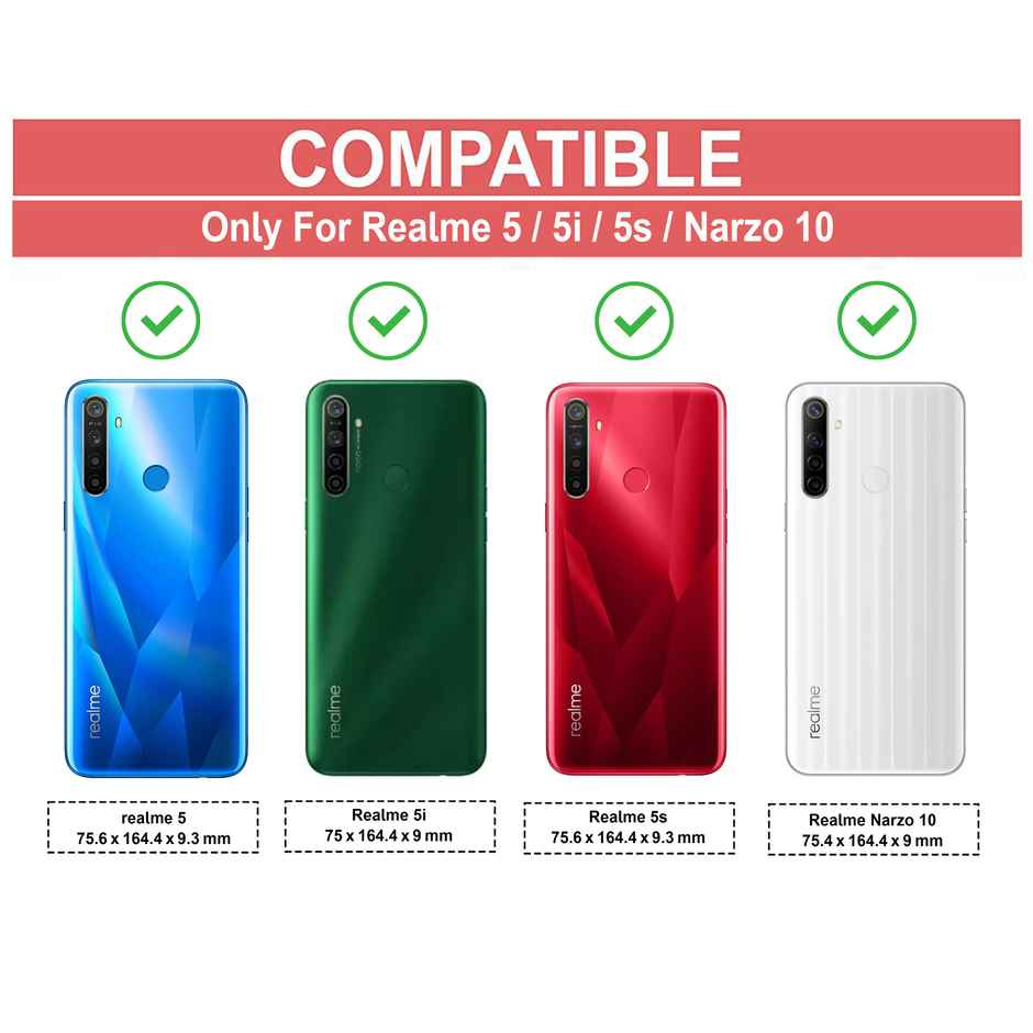 Zapcase Back Cover for Realme 5i| Matte-Black