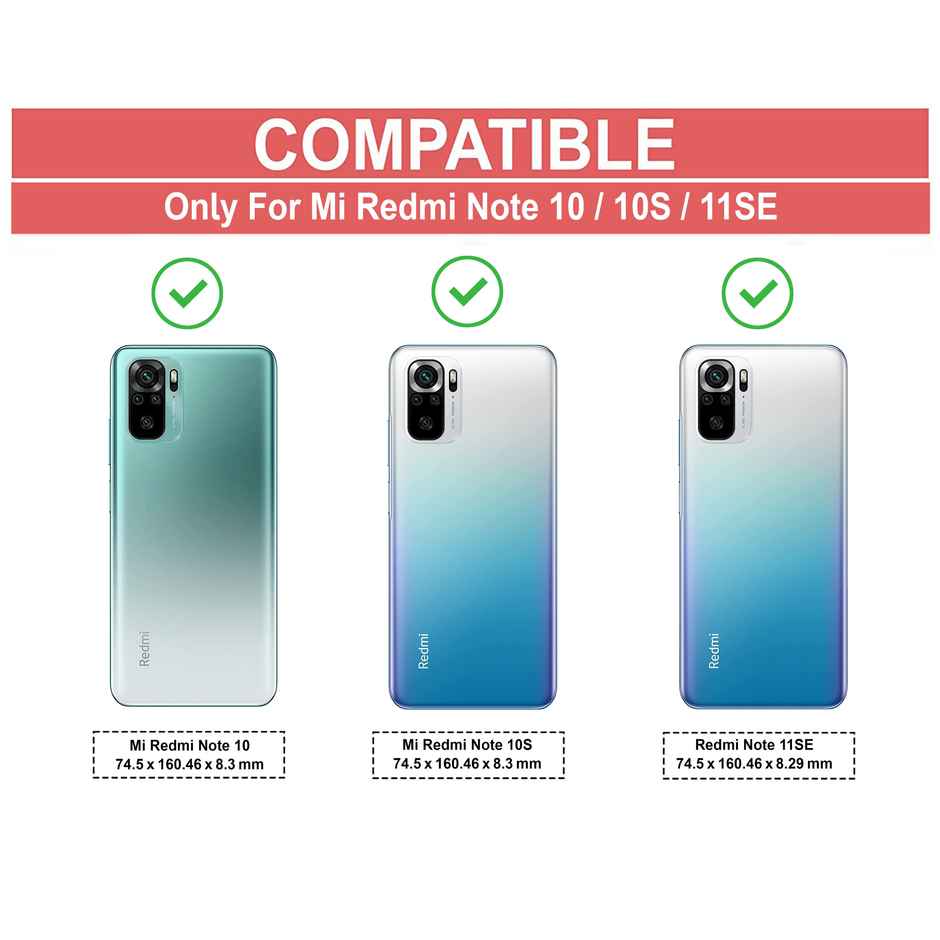 Zapcase Back Cover for Mi Redmi Note 10 | Mi Redmi Note 10s | Mi Redmi Note 11SE | Matte-Black
