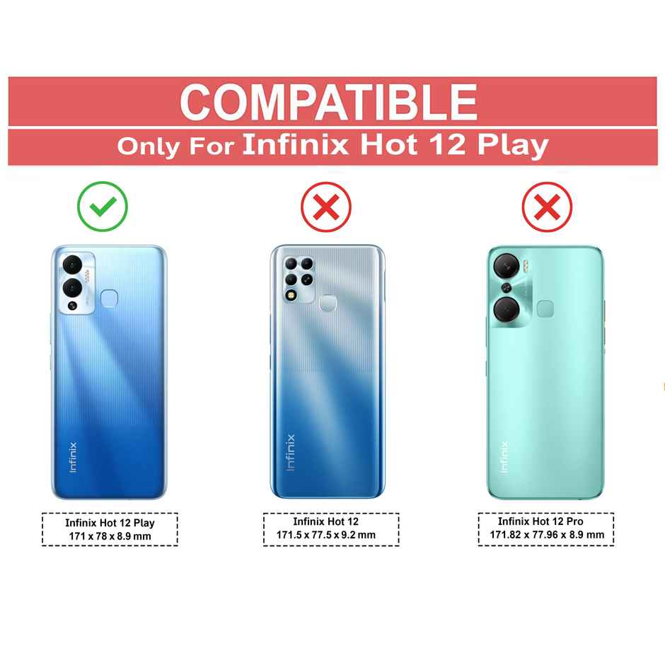 Zapcase Back Cover for Infinix Hot 12 Play | Matte-Black