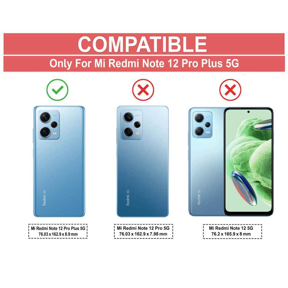 Zapcase Back Cover for Redmi Note 12 Pro+ 5G | Matte-Black