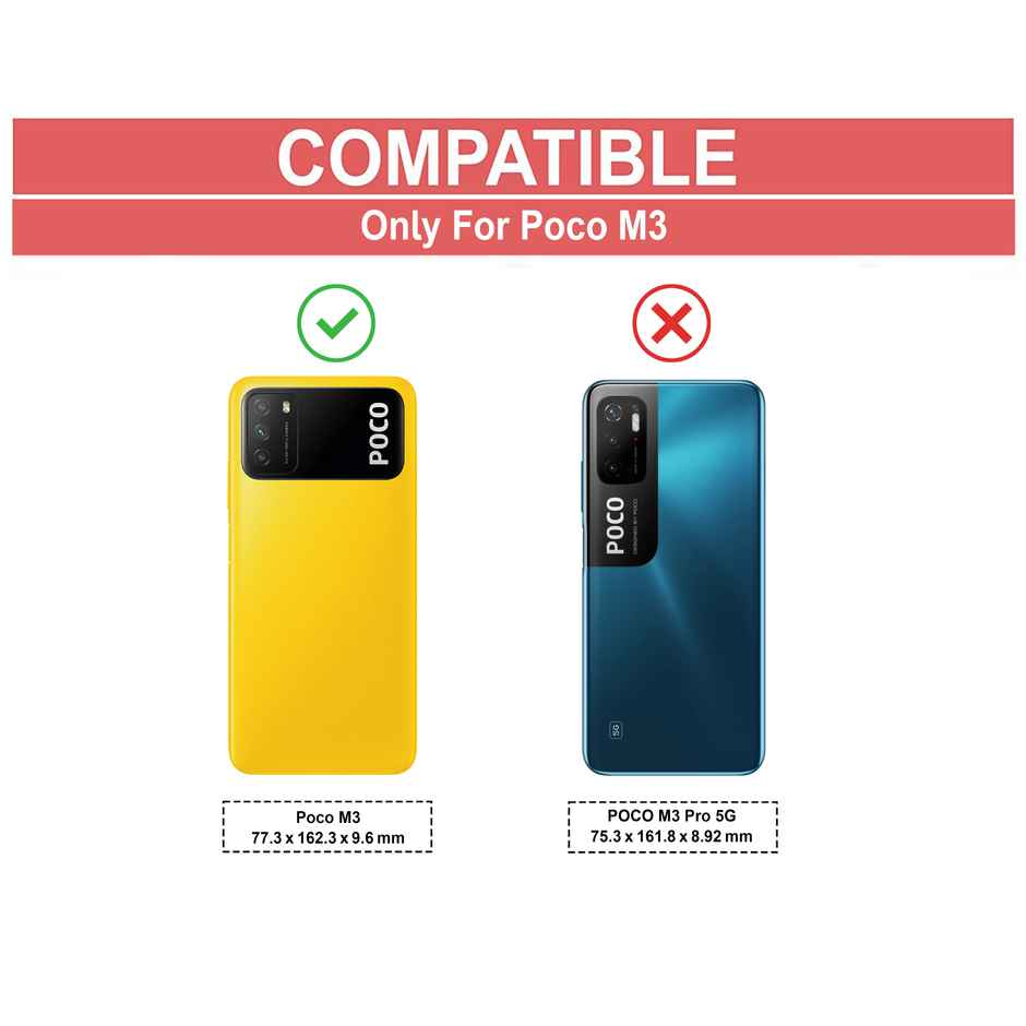 Zapcase Back Cover for Poco M3 | Matte-Black