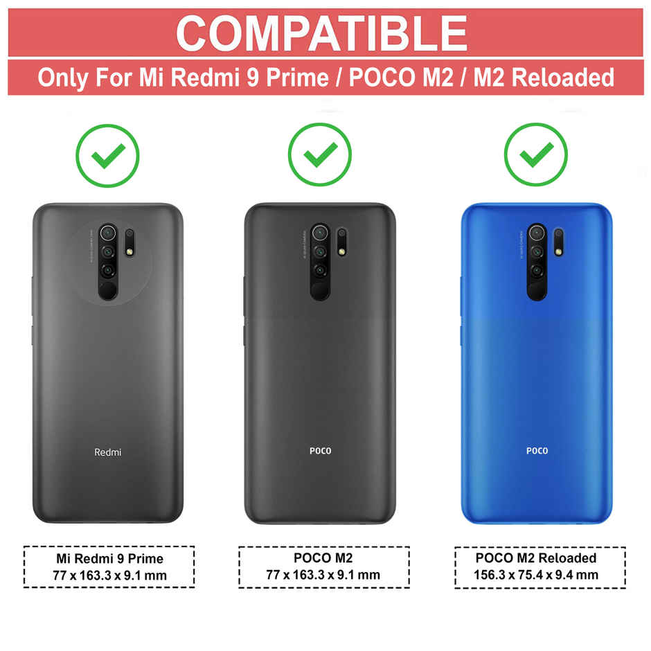 Zapcase Back Cover for Mi Redmi 9 Prime | POCO M2 | POCO M2 Reloaded | Matte-Black