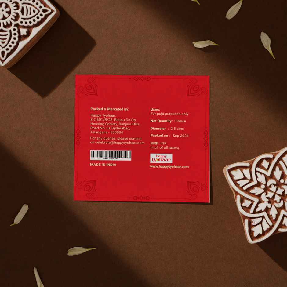 Lakshmi Artificial Puja Coin | Pooja Religious Ceremony Item | Gold | Oye Happy