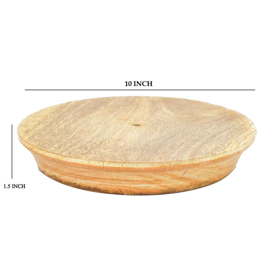 Oggn Wooden Akhand Chakla 10 Inch