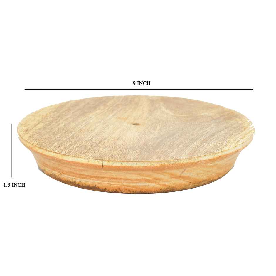 Oggn Wooden Akhand Chakla 9 Inch