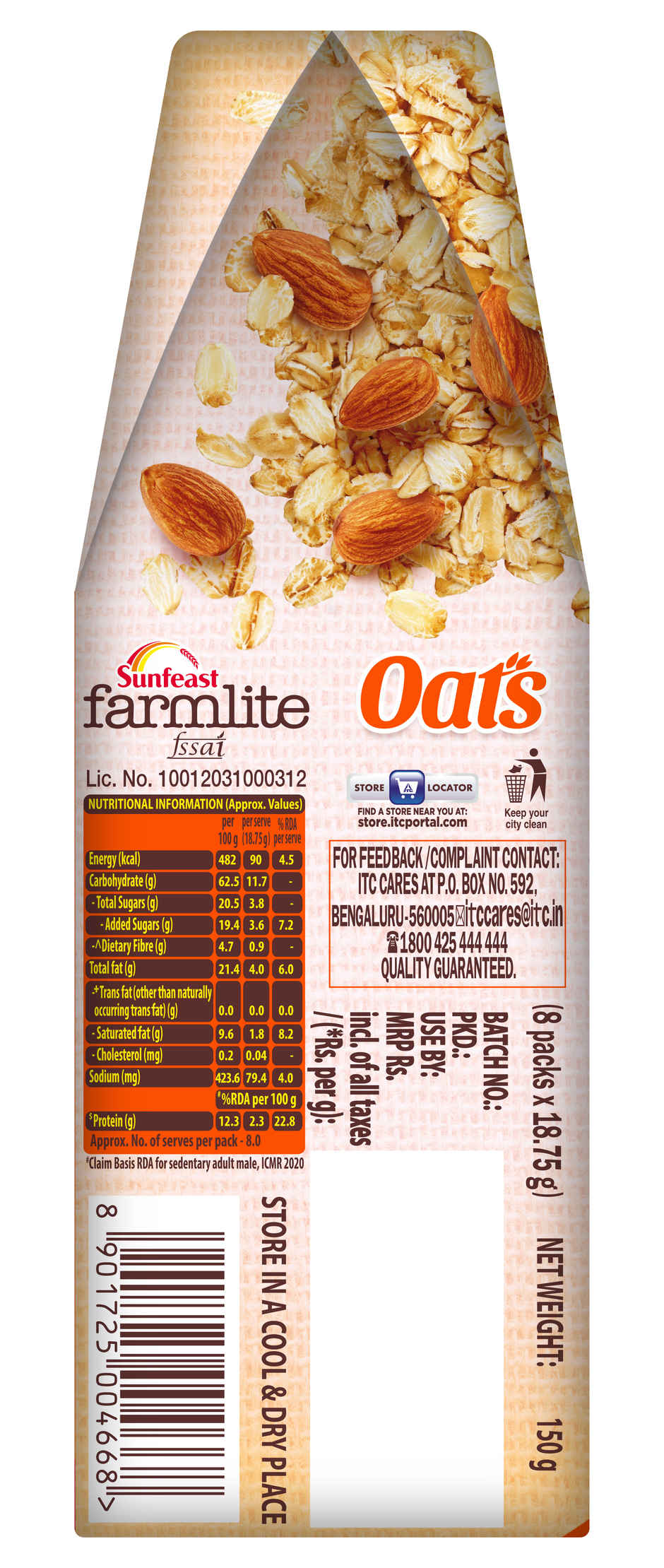 Oats & Almonds Cookies By Sunfeast Farmlite