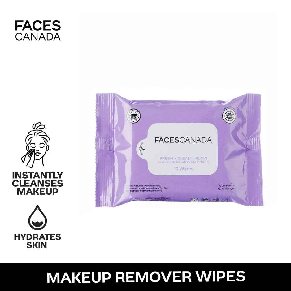 Faces Canada Fresh Clean Glow Makeup Remover Wipes | 10 N