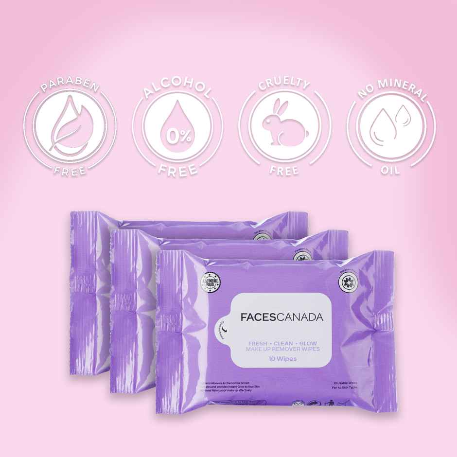Faces Canada Fresh Clean Glow Makeup Remover Wipes - 10 N