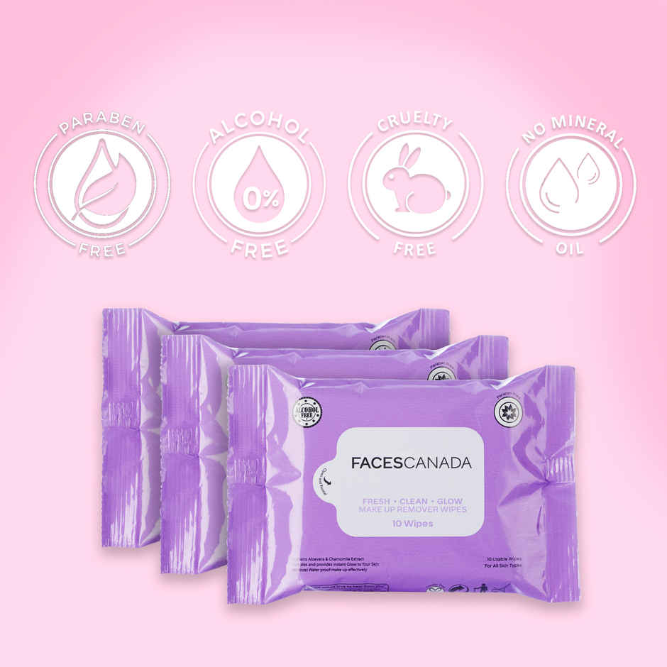 Faces Canada Fresh Clean Glow Makeup Remover Wipes - 10 N