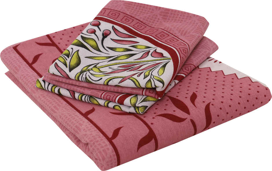 Metro Living 104 Tc Cotton Double Printed Bedsheet | Pack Of 1, Peach