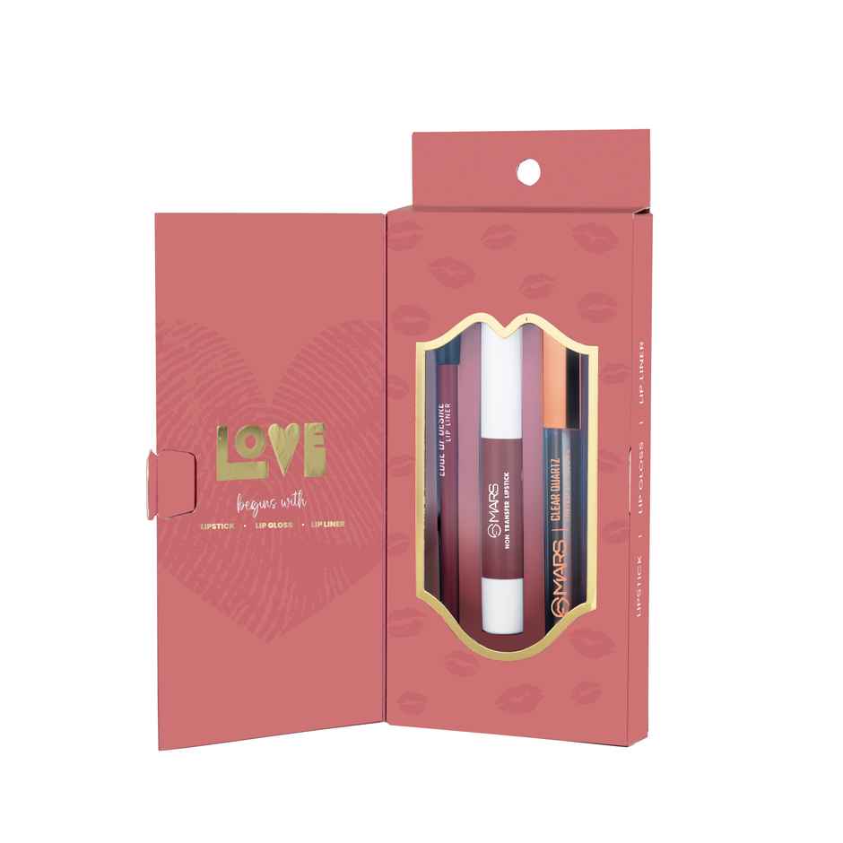 MARS Cosmetics Love Spell Lip Kit | a Combo of Super Stay Matte Lipstick | 02-sweet Heart Pink