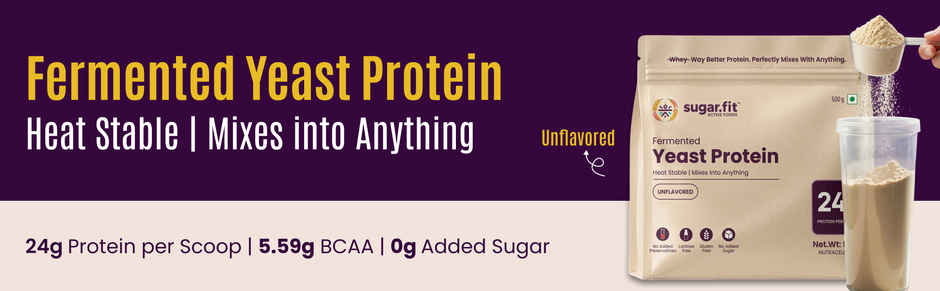 Sugar.fit Fermented Yeast Protein Unflavoured Vegan |24 g Protein