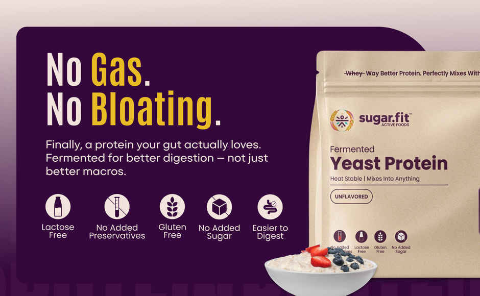Sugar.fit Fermented Yeast Protein Unflavoured Vegan |24 g Protein
