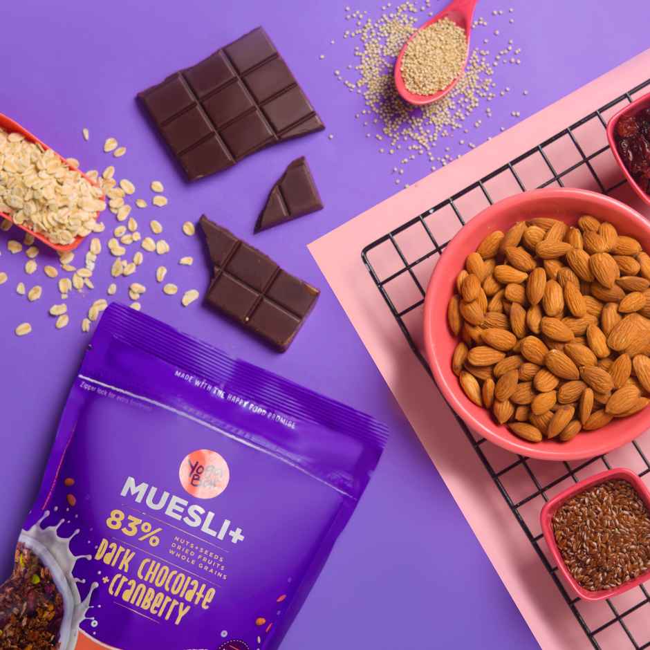 Yoga Bar Wholegrain Breakfast Muesli-Dark Chocolate+Cranberry,Granola,Gluten Free,Antioxidant Rich