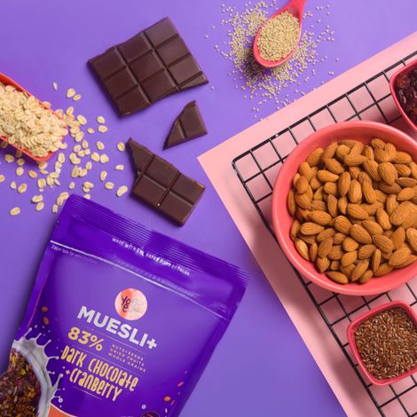 Yoga Bar Wholegrain Breakfast Muesli-Dark Chocolate+Cranberry,Granola,Gluten Free,Antioxidant Rich