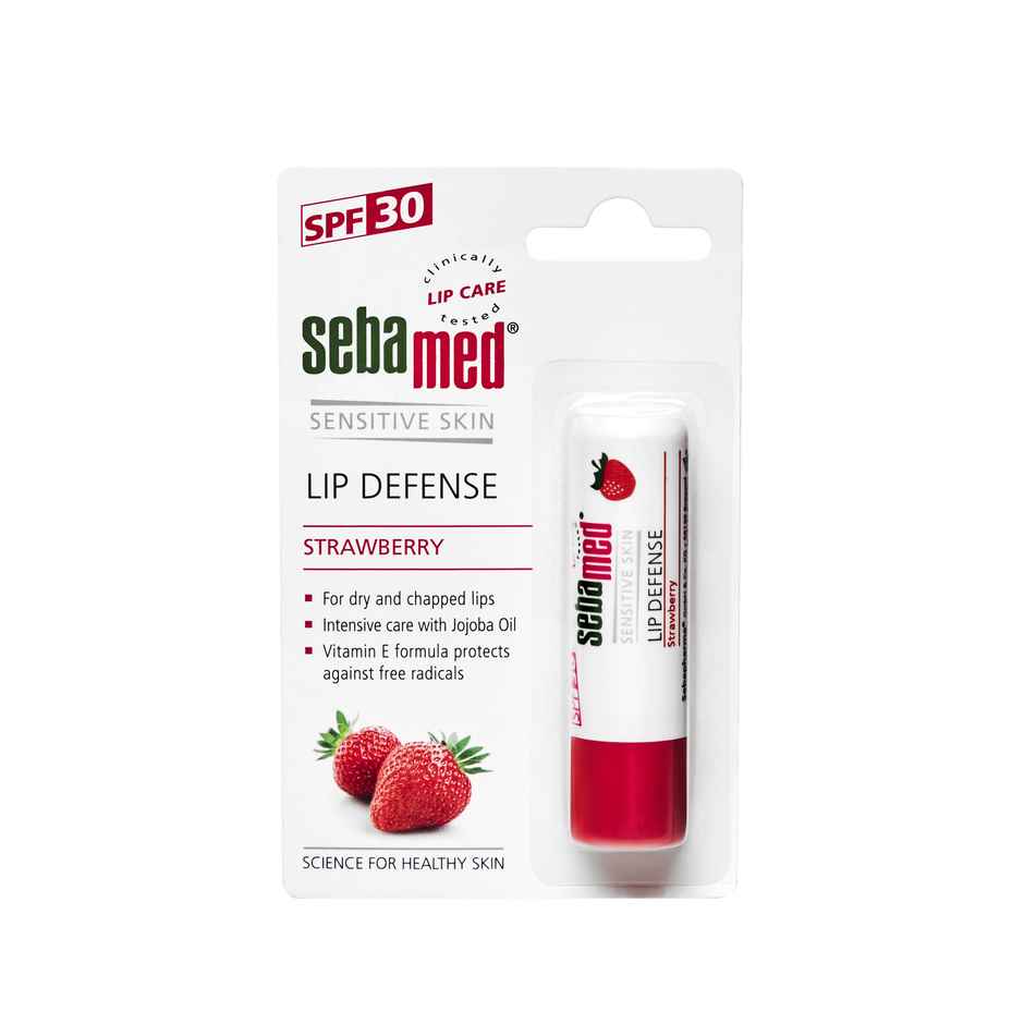 Sebamed Lip Defense, Strawberry | SPF 30 + Vit E, Jojoba Oil, Chamomile