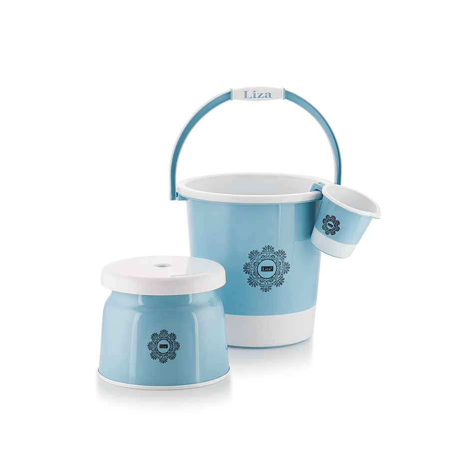 Liza Industries Falcon Bathroom 3 Pcs - 20L Bkt, Sml Patla, 1 L Mug (Colour May Vary)